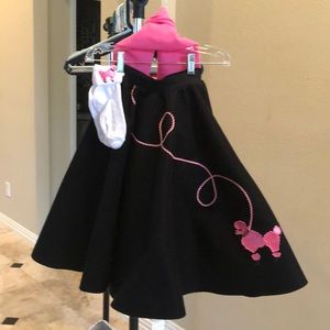 Girls acrylic felt-like black Poodle skirt